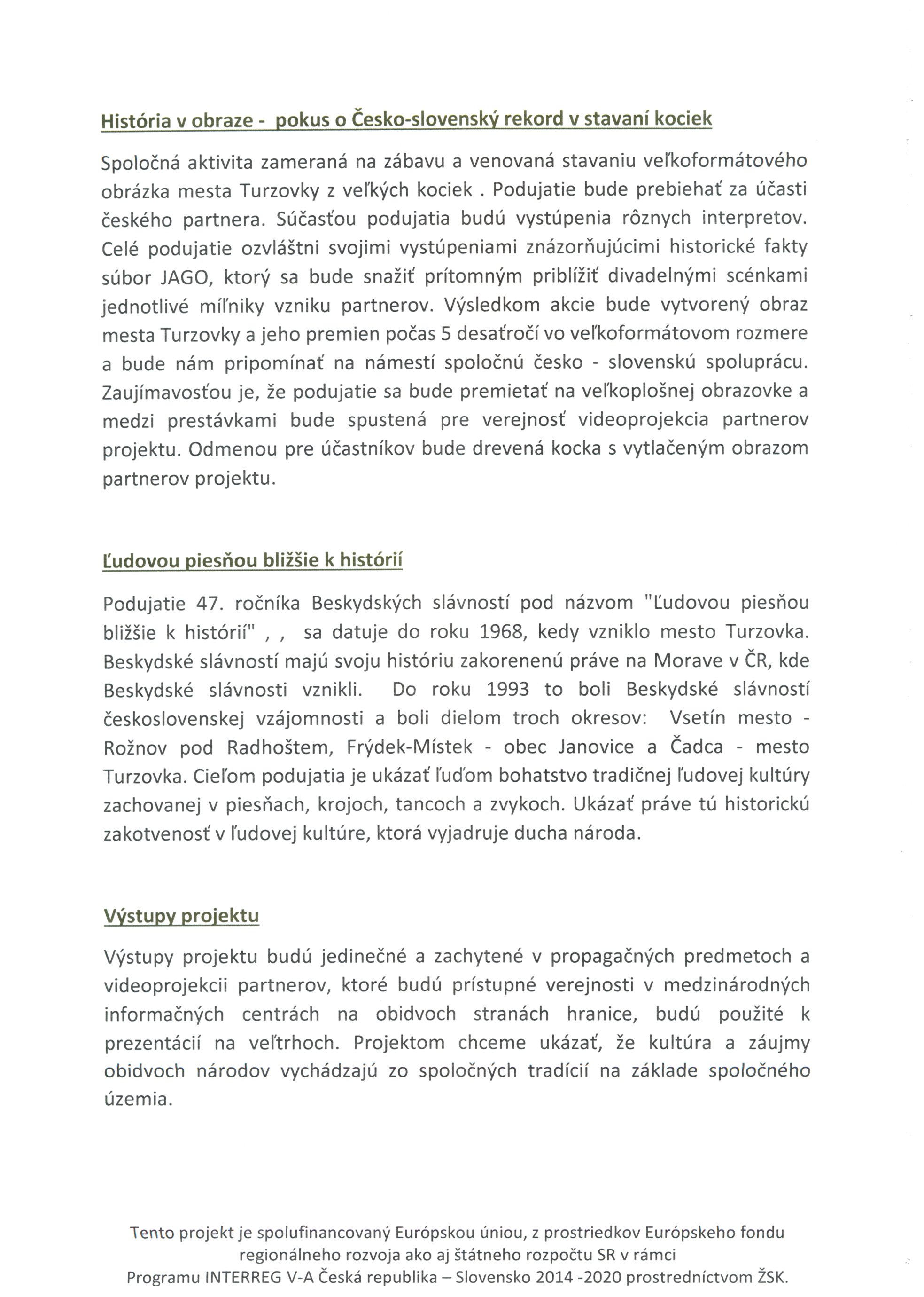 TZ Info o projektu na web 2